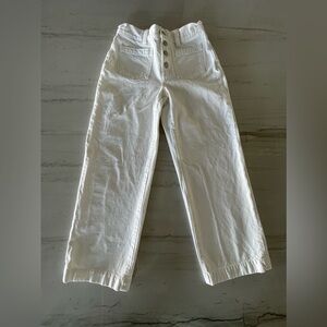 Madewell Superwide-Leg White Button Fly Jeans Size 26P